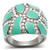 Stainless Steel Women's Ring with Aurora Borealis Crystals - Size 5 - IMAGE 1