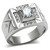 Men's Stainless Steel Ring with Clear Cubic Zirconia - Size 13 (Pack of 2) - IMAGE 1