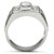 Men's Stainless Steel Ring with Clear Cubic Zirconia - Size 13 (Pack of 2) - IMAGE 3