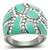 Stainless Steel Women's Ring with Aurora Borealis Crystals - Size 8 - IMAGE 1