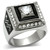 Men's Stainless Steel Ring with Cubic Zirconia and Epoxy - Size 13 - IMAGE 1