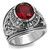 Stainless Steel Men's "United States Army" Ring with Siam Synthetic Glass Stone - Size 9 - IMAGE 1