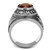 Stainless Steel Men's "United States Army" Ring with Siam Synthetic Glass Stone - Size 9 - IMAGE 3