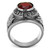 Stainless Steel Men's "United States Army" Ring with Siam Synthetic Glass Stone - Size 9 - IMAGE 4