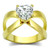 Women's IP Gold Stainless Steel Engagement Ring with Heart Shaped CZ Stone - Size 6 - IMAGE 1