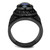 Men's Black IP Stainless Steel Ring with Sapphire Synthetic Glass Stone - Size 11 - IMAGE 3