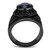 Men's Black IP Stainless Steel Ring with Sapphire Synthetic Glass Stone - Size 11 - IMAGE 4