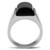Men's Stainless Steel Ring with Black Jet Onyx Semi Precious Stone - Size 10 - IMAGE 3