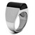 Men's Stainless Steel Ring with Black Jet Onyx Semi Precious Stone - Size 8 - IMAGE 4