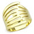 Gold Ion Plated Single Tone Stainless Steel Women's Ring - Size 6 (Pack of 2) - IMAGE 1
