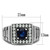 Men's Stainless Steel Pave Ring with Blue Montana Synthetic Glass Stone - Size 12 (Pack of 2) - IMAGE 2