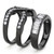 2-Piece Black IP Stainless Steel Women's Ring Set with Cubic Zirconia, Size 5 - IMAGE 4