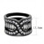 2-Piece Black IP Stainless Steel Women's Ring Set with Cubic Zirconia, Size 9 - IMAGE 2