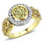 Women's Two Tone IP Gold Stainless Steel Ring with Multi Color Crystals - Size 8 - IMAGE 1