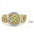 Women's Two Tone IP Gold Stainless Steel Ring with Multi Color Crystals - Size 8 - IMAGE 2