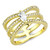 Women's IP Gold Plated Stainless Steel Ring with Marquise Shaped CZ - Size 6 (Pack of 2) - IMAGE 1