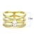 Women's IP Gold Plated Stainless Steel Ring with Marquise Shaped CZ - Size 6 (Pack of 2) - IMAGE 2