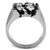 Stainless Steel Men's Ring with Clear Cubic Zirconia - Size 8 (Pack of 2) - IMAGE 3