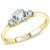 Women's Gold IP Stainless Steel Engagement Ring with CZ Stones - Size 5 (Pack of 2) - IMAGE 1