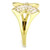 Gold Ion Plated Stainless Steel Women's Ring with Cubic Zirconia Stones - Size 5 - IMAGE 4