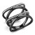 Women's Light Black Ion Plated Stainless Steel Ring with Clear Crystals - Size 10 (Pack of 2) - IMAGE 1