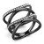 Women's Light Black Ion Plated Stainless Steel Ring with Clear Crystals - Size 6 (Pack of 2) - IMAGE 1