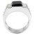 Stainless Steel Men's Ring with Jet Black Synthetic Onyx - Size 9 - IMAGE 3