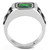 Stainless Steel Men's Ring with Emerald Synthetic Glass Stone - Size 8 (Pack of 2) - IMAGE 3