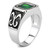 Stainless Steel Men's Ring with Emerald Synthetic Glass Stone - Size 8 (Pack of 2) - IMAGE 4
