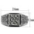 High Polished Stainless Steel Men's Ring with Crystals - Size 8 (Pack of 2) - IMAGE 2