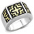 Men's Two-Tone 14K Gold Ion Plated Stainless Steel Cross Design Ring - Size 12 (Pack of 2) - IMAGE 1