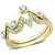 Women's Gold Ion Plated Stainless Steel Ring with Round Cubic Zirconia - Size 9 - IMAGE 1