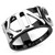 Women's Two Tone Ion Plated Black Stainless Steel "KING" Ring - Size 9 (Pack of 2) - IMAGE 1