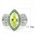 Women's Stainless Steel Engagement Ring with Apple Green Cubic Zirconia - Size 8 - IMAGE 2