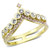 Women's Ion Plated Gold Stainless Steel Ring with Rose CZ Stones - Size 9 (Pack of 2) - IMAGE 1
