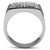 Men's Stainless Steel Pave Ring with Clear Crystals - Size 10 - IMAGE 3