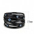 Women's Black Ion Plated Stainless Steel Ring with Sea Blue Crystals - Size 6 (Pack of 2) - IMAGE 2