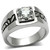Men's Stainless Steel Leaf Design Ring with Round Cubic Zirconia - Size 13 (Pack of 2) - IMAGE 1