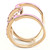 Women's Rose Gold Ion Plated Stainless Steel Ring with Light Rose Crystals - Size 7 - IMAGE 3