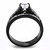 2-Piece Women's Black IP Stainless Steel Wedding Ring Set with Cubic Zirconia, Size 9 - IMAGE 3