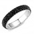 Stainless Steel Pave Women's Ring with Round Black Jet Crystals - Size 9 - IMAGE 1