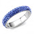 Stainless Steel Pave Women's Ring with Sapphire Crystals - Size 8 - IMAGE 1