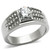 Men's Stainless Steel Pave Ring with Round Cubic Zirconia - Size 13 - IMAGE 1