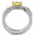 3-Piece Women's Stainless Steel Ring Set with Yellow Topaz CZ, Size 8 - IMAGE 3
