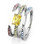 3-Piece Women's Stainless Steel Ring Set with Yellow Topaz CZ, Size 8 - IMAGE 4