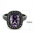 Women's Black IP Stainless Steel Ring with Amethyst Cubic Zirconia - Size 9 (Pack of 2) - IMAGE 2