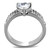 Women's Stainless Steel Promise Ring with Heart Shaped Cubic Zirconia - Size 9 (Pack of 2) - IMAGE 3