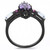 IP Black Stainless Steel Women's Ring with Marquise Amethyst CZ - Size 6 (Pack of 2) - IMAGE 3