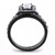 2-Piece IP Black Women's Stainless Steel Wedding Ring Set with Cubic Zirconia - Size 9 - IMAGE 3