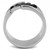 Men's Stainless Steel Straight Style Ring with Black Jet Top Grade Crystals - Size 10 (Pack of 2) - IMAGE 3